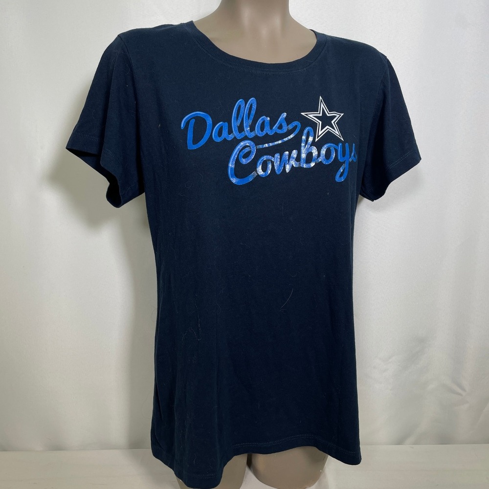 Dallas Cowboys NFL Football Hello Script Navy Blue T-Shirt Women's XXL - Picture 5 of 8